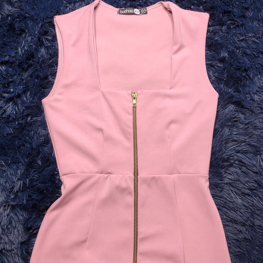 Boohoo Midi Zipper Bodycon Dress